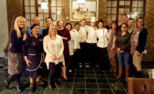 With the guests at Cara Conway's final dinner <br>Jackie Cameron School of Food and Wine<br>28 September 2016