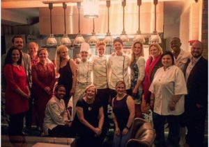 With the guests at Carla Schulze's final dinner<br>Jackie Cameron School of Food and Wine<br>27 September 2016
